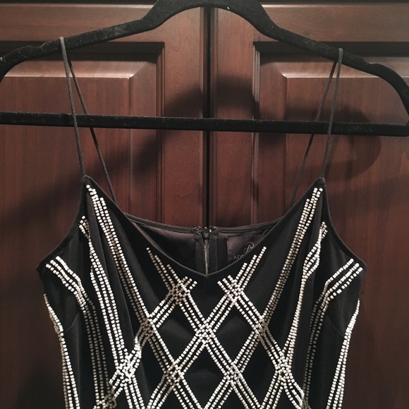 Adrianna Papell Black Spaghetti Strap Beaded Dress - Picture 5 of 8
